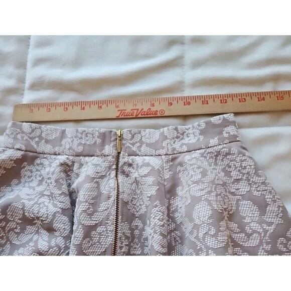 Closet. London Damask Taupe & Cream A-line Skirt - Picture 5 of 10